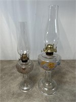 Glass oil lamps, set of 2