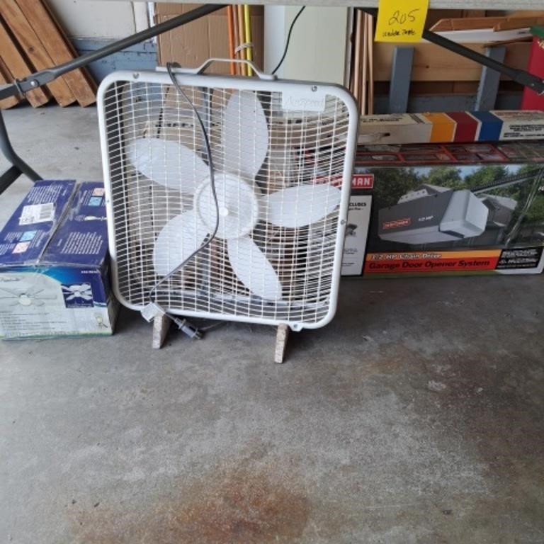 Box Fan, Garage Door Opener, Ceiling Fan