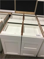 Mixed White Shaker Style Base Cabinets x 4