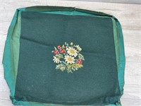 NEEDLEPOINT SEAT CUSHION PILLOW COVER