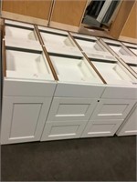 Mixed White Shaker Style Base Cabinets x 6