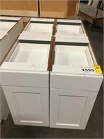 Mixed White Shaker Style Base Cabinets x 4