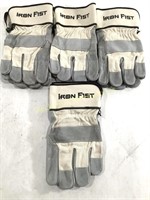 (4) New Pairs of IRON FIST Work Gloves