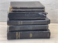 COLLECTION OF BIBLES LEATHER BOUND