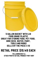 5 Gallon Bucket w/Lid x 10