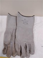 Leather work gloves