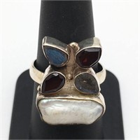 Sterling Silver Ring W Stones