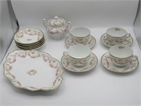 SELECTION OF BRIDAL ROSE DISHES ASSORTED MAKERS