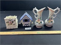 Ceramic Birdhouse, Vases, Planter