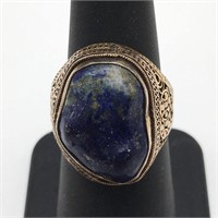 Sterling Silver Ring W Blue Stone