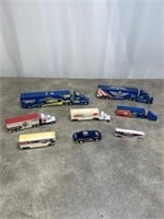 Toy Racing team semi trucks and trailers