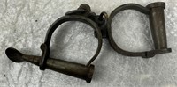 Pair Of Fixed Steel Convict Style Handcuffs