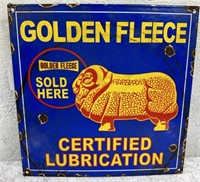 Square Enamek "GOLDEN FLEECE" Advertising Sign