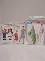 Group of sewing patterns