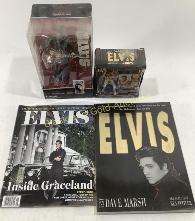(2) New Collectable Elvis Presley Figures & Books