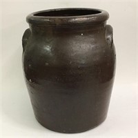 Brown Paint Stoneware Crock Jug