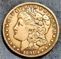 1891-O MORGAN SILVER DOLLAR US COIN