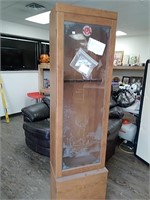 Gun cabinet with etched glass