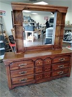 9 drawer dresser with mirrored Shelf