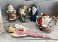 PORCELAIN HAND PAINTED CHRISTMAS ORNAMENTS W BOXES