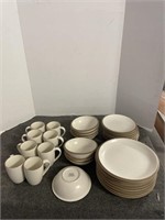 DANSK plates, salad plates, bowls & coffee cups