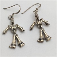 Sterling Silver Clown Earrings