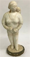 Chalkware Figure, Mother And Papoose