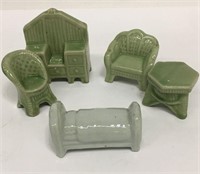 Group Of Ceramic Miniature Dollhouse Furniture