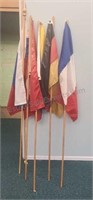International flags with poles. 23×36.