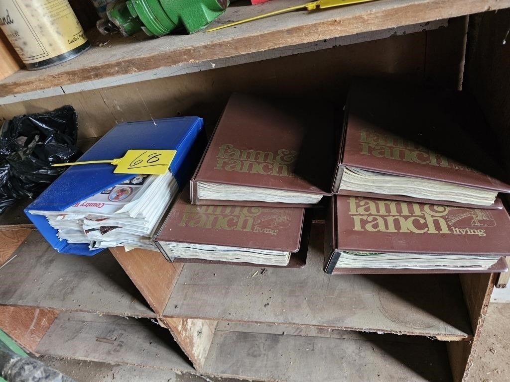 Several binders with Farm and Ranch magazines