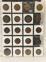 20 Different Great Britain Large Cent Coins