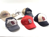 6 Lightly Used St. Louis Cardinals Caps