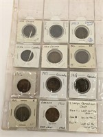 11 Canadian Large Cent Coins