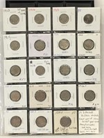19 Different Buffalo Nickels