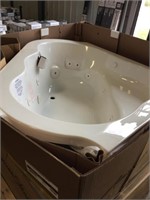 60" Acrylic Corner Drop In Whirlpool Tub - White