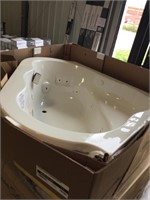 60" Acrylic Corner Drop In Whirlpool Tub - White