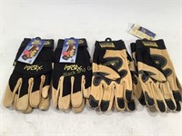 (4) New Pairs of Iron Flex Ultimate Leather Gloves