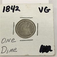 1842 Silver Seated Liberty Dime
