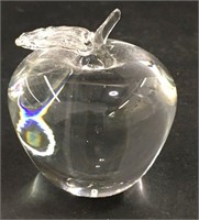 Signed Apple Glass Paper Weight