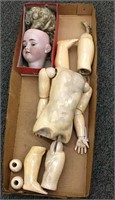 China Doll Head, Composition Body Doll Parts