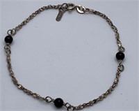 Sterling Silver Bracelet With Black Stones