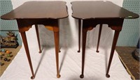 PAIR OF CHERRY ELDRED WHEELER PORRINGER TOP TABLES