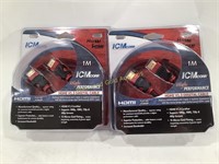 (2) New ICM CORP 1M High Performance HDM1 Cables