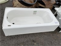 60" LH Drain White Skirted BathTub