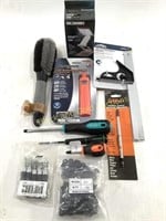 Assortment of Tools Screws, Glasses, Lights & More