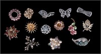 Vintage Costume Brooches, Pendants, More