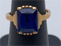 10k Gold Ring With Blue Stone