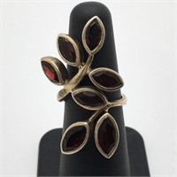 Sterling Silver Red Stone Ring