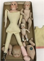 Group Of Bisque Dolls And Parts