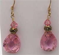14k Gold Filled Pink Stone Earrings